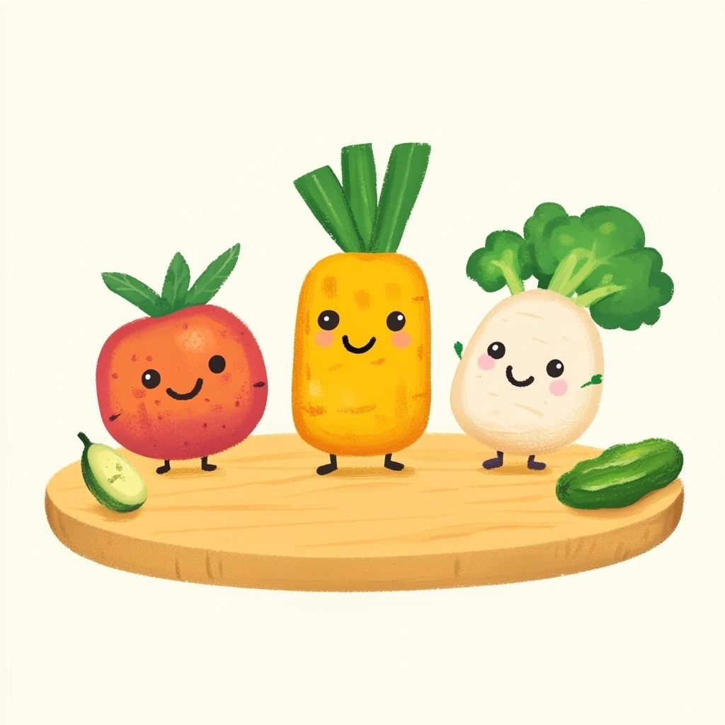 Bud&Bite Logo - Happy vegetable characters